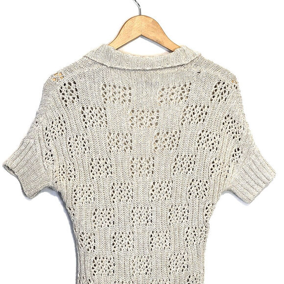 Alice + Olivia Cardigan Sweater Open Knit Ribbed Shawl Collar Long Cocoon Size S - Picture 9 of 15